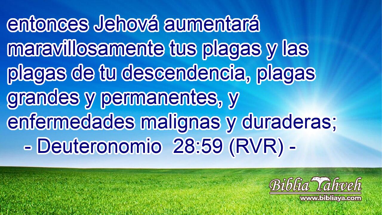 entonces Jehová aumentará maravillosamente tus plagas y las plagas de tu descendencia, plagas grandes y permanentes, y enfermedades malignas y duraderas;