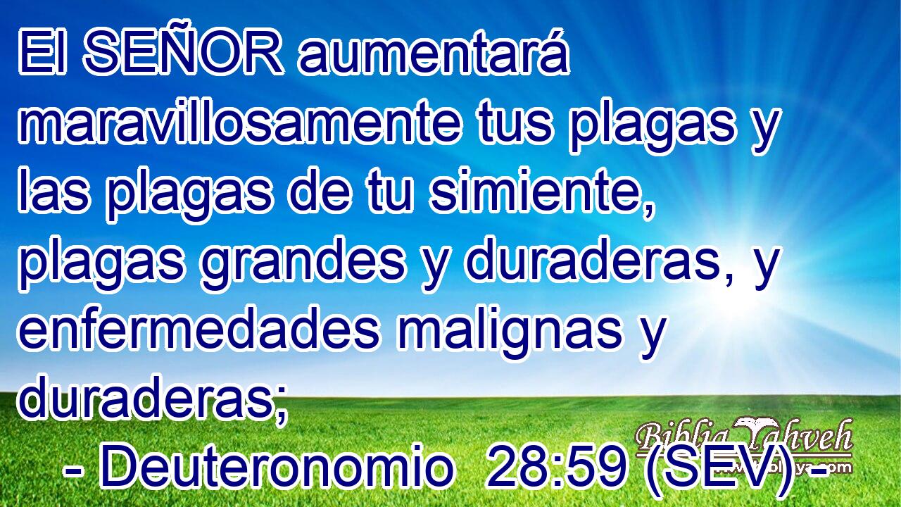 El SEÑOR aumentará maravillosamente tus plagas y las plagas de tu simiente, plagas grandes y duraderas, y enfermedades malignas y duraderas;