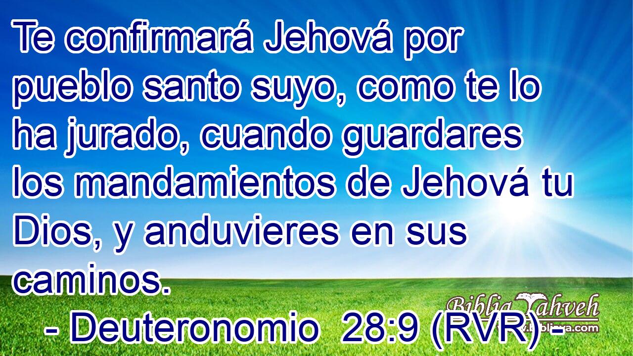 Te confirmará Jehová por pueblo santo suyo, como te lo ha jurado, cuando guardares los mandamientos de Jehová tu Dios, y anduvieres en sus caminos.