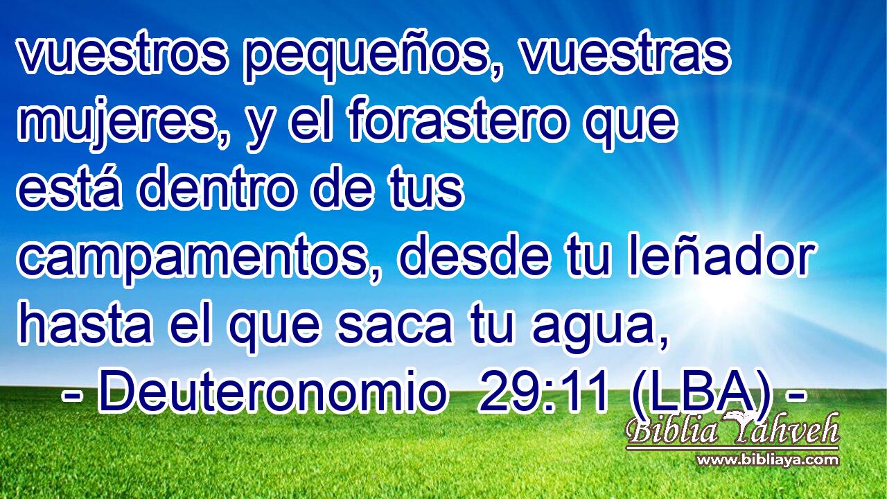 vuestros pequeños, vuestras mujeres, y el forastero que está dentro de tus campamentos, desde tu leñador hasta el que saca tu agua,