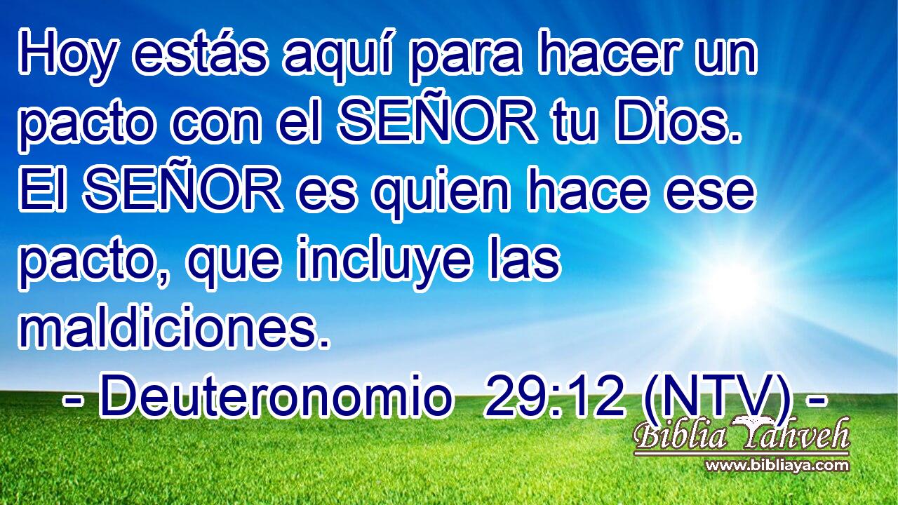 Hoy estás aquí para hacer un pacto con el SEÑOR tu Dios. El SEÑOR es quien hace ese pacto, que incluye las maldiciones.
