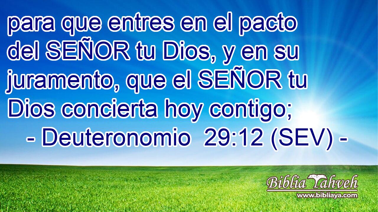 para que entres en el pacto del SEÑOR tu Dios, y en su juramento, que el SEÑOR tu Dios concierta hoy contigo;