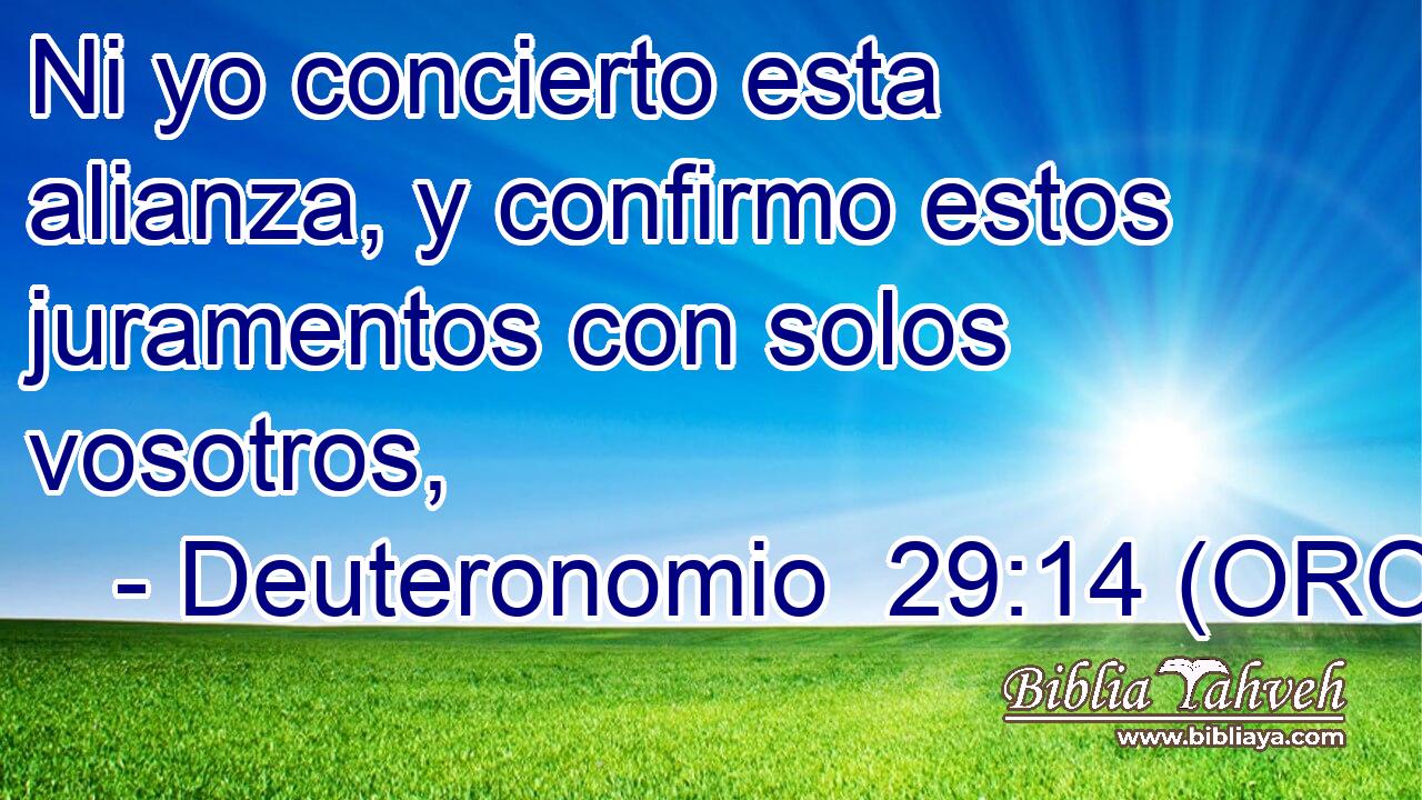  Ni yo concierto esta alianza, y confirmo estos juramentos con solos vosotros, 