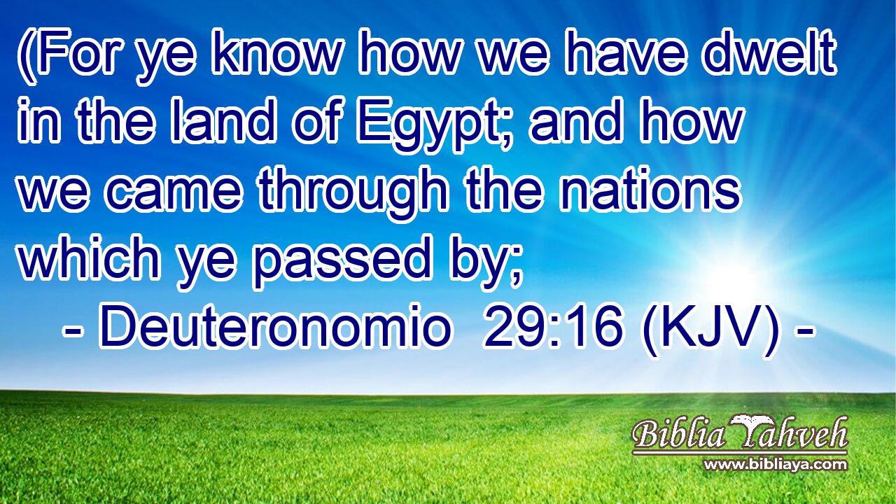 (For ye know how we have dwelt in the land of Egypt; and how we came through the nations which ye passed by;