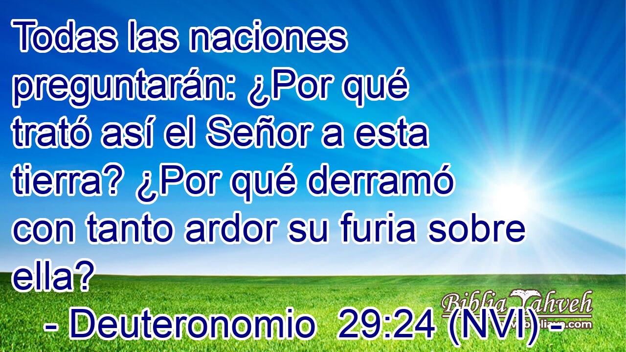  Todas las naciones preguntarán: ¿Por qué trató así el Señor a esta tierra? ¿Por qué derramó con tanto ardor su furia sobre ella? 