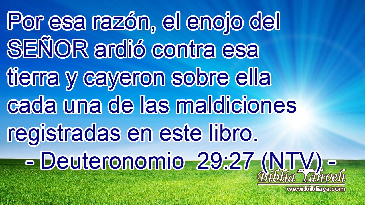 Por esa razón, el enojo del SEÑOR ardió contra esa tierra y cayeron sobre ella cada una de las maldiciones registradas en este libro.