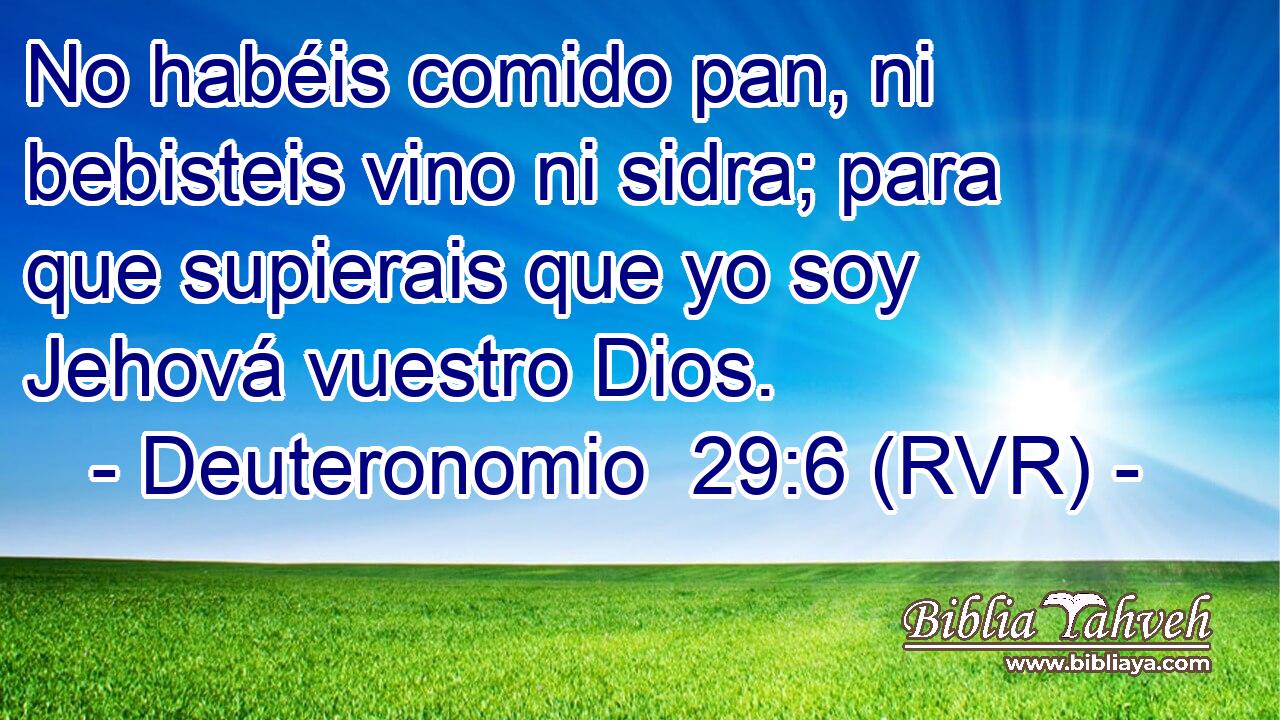 No habéis comido pan, ni bebisteis vino ni sidra; para que supierais que yo soy Jehová vuestro Dios.