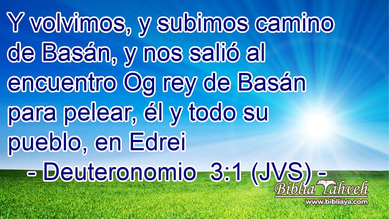 Y volvimos, y subimos camino de Basán, y nos salió al encuentro Og rey de Basán para pelear, él y todo su pueblo, en Edrei