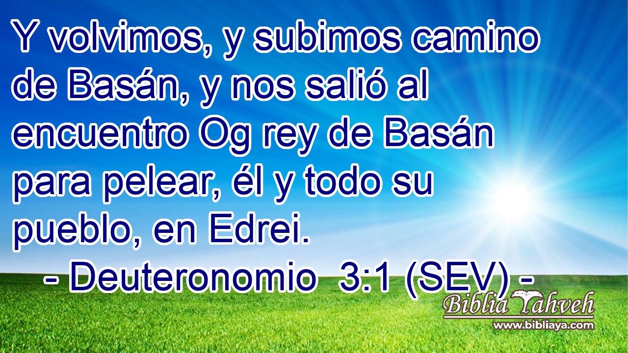 Y volvimos, y subimos camino de Basán, y nos salió al encuentro Og rey de Basán para pelear, él y todo su pueblo, en Edrei.