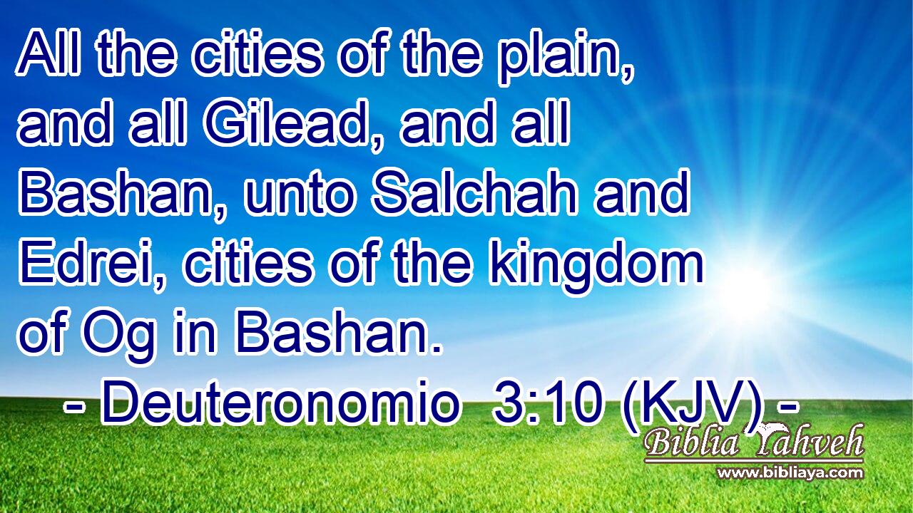 All the cities of the plain, and all Gilead, and all Bashan, unto Salchah and Edrei, cities of the kingdom of Og in Bashan.
