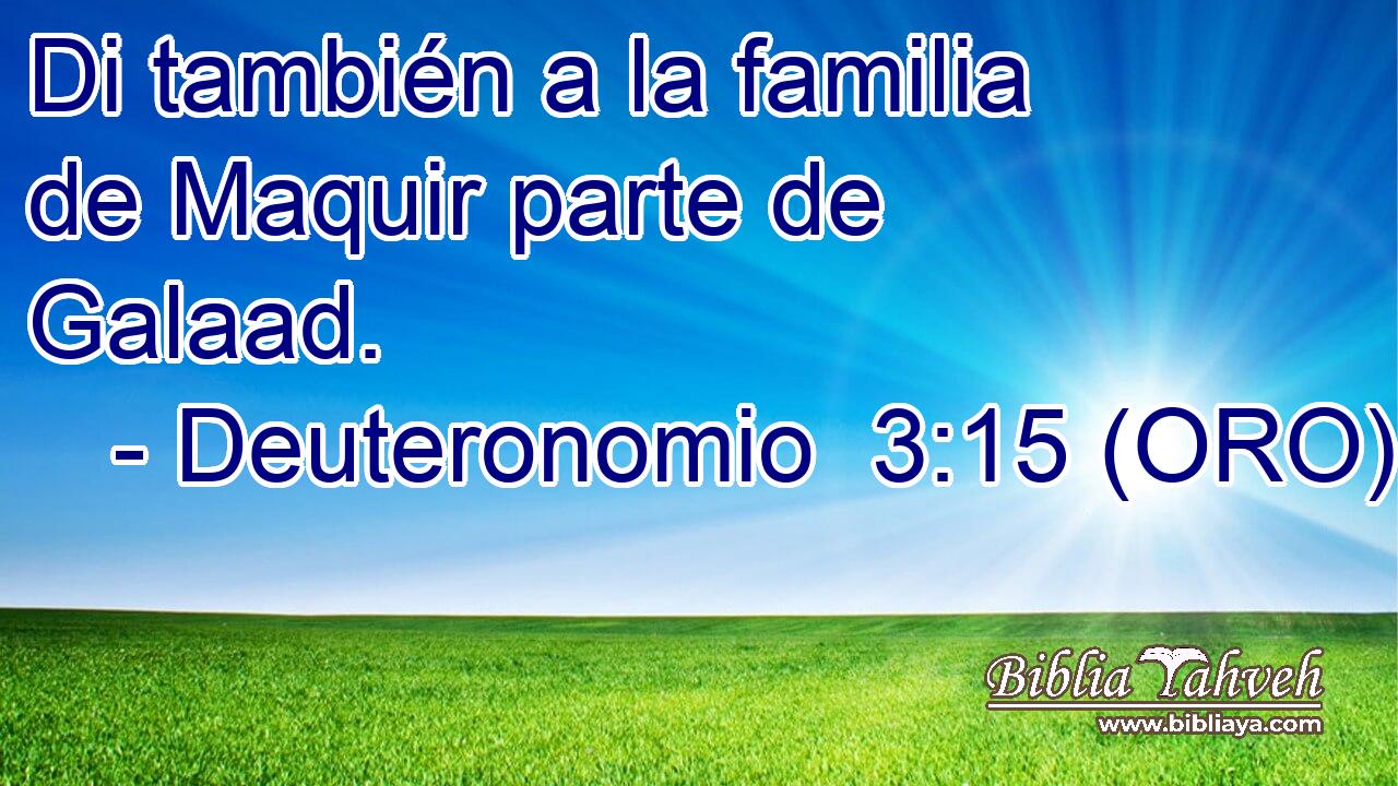  Di también a la familia de Maquir parte de Galaad. 