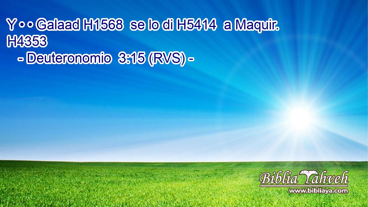Y • • Galaad H1568  se lo di H5414  a Maquir. H4353  