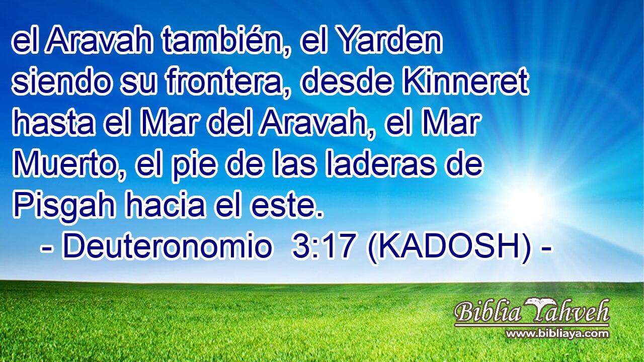  el Aravah también, el Yarden siendo su frontera, desde Kinneret hasta el Mar del Aravah, el Mar Muerto, el pie de las laderas de Pisgah hacia el este. 