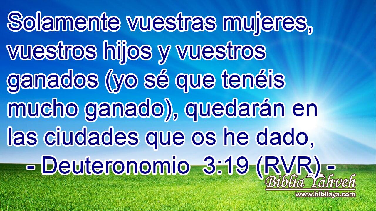 Solamente vuestras mujeres, vuestros hijos y vuestros ganados (yo sé que tenéis mucho ganado), quedarán en las ciudades que os he dado,