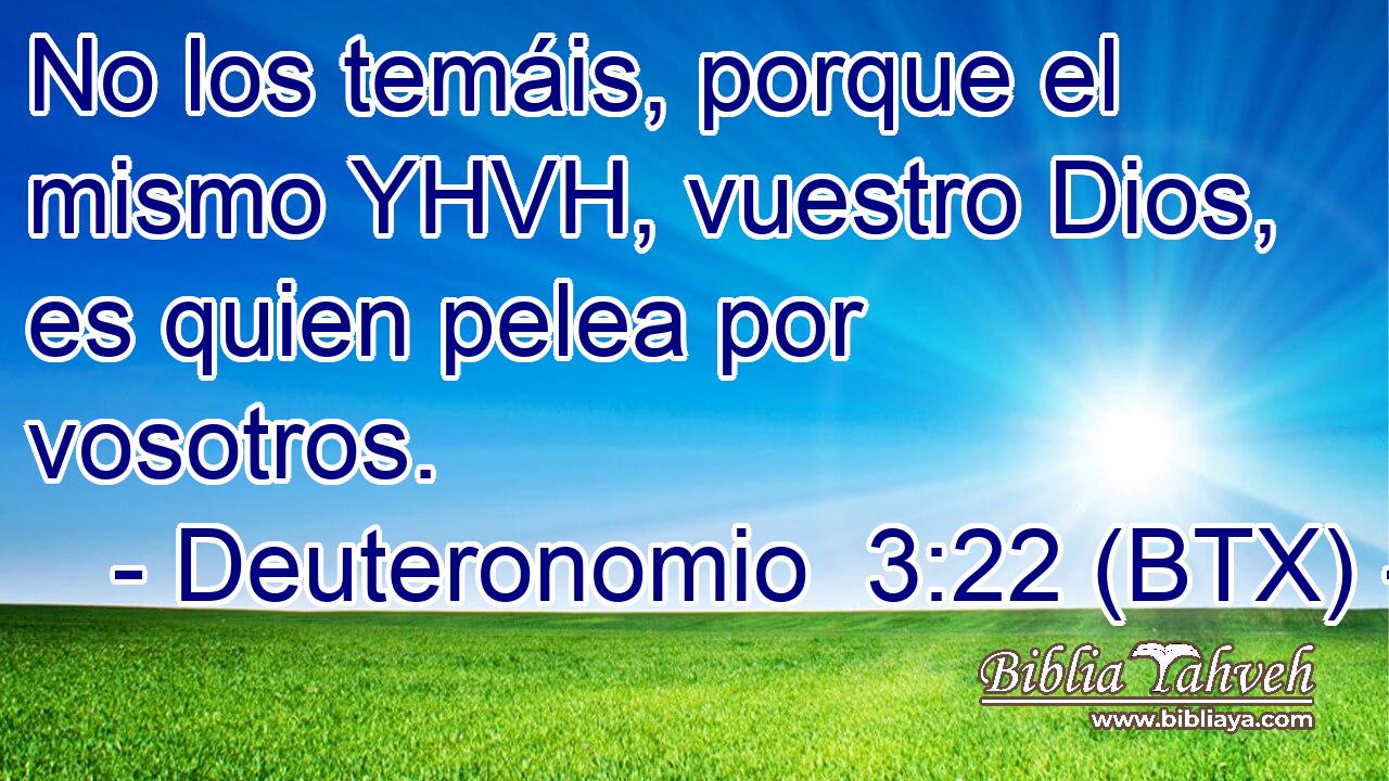 No los temáis, porque el mismo YHVH, vuestro Dios, es quien pelea por vosotros.