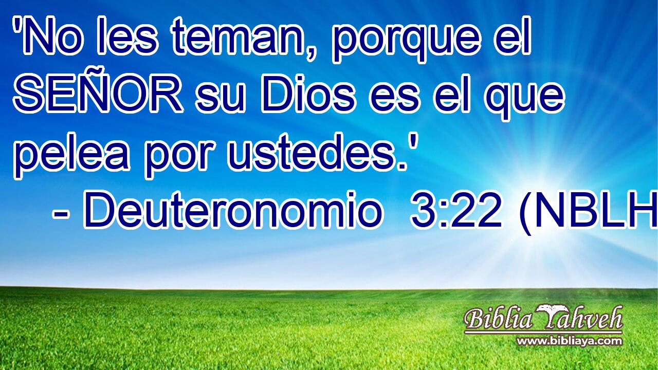  'No les teman, porque el SEÑOR su Dios es el que pelea por ustedes.' 