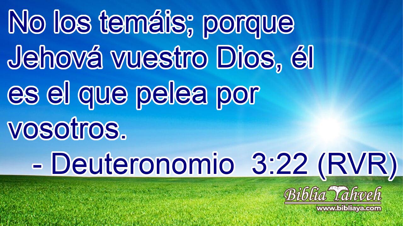 No los temáis; porque Jehová vuestro Dios, él es el que pelea por vosotros.