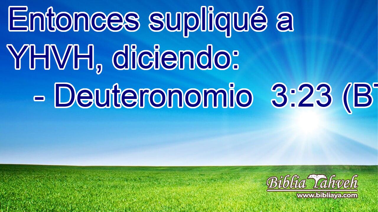 Entonces supliqué a YHVH, diciendo:
