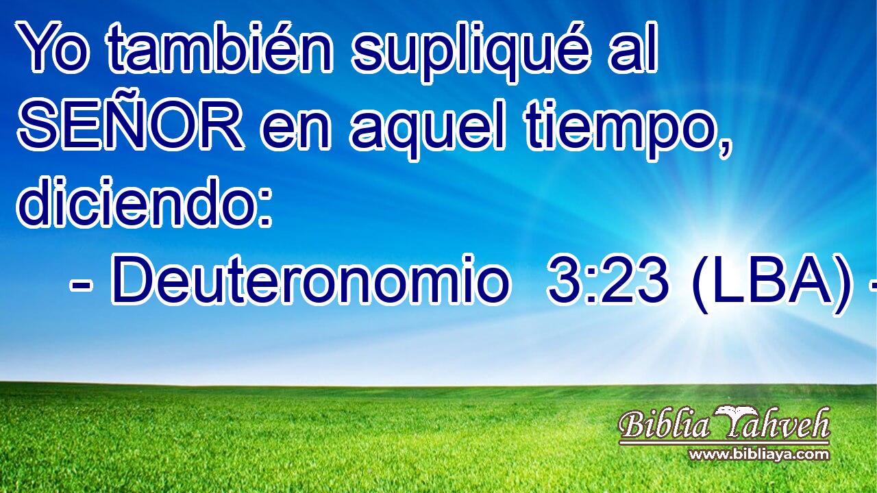 Yo también supliqué al SEÑOR en aquel tiempo, diciendo: