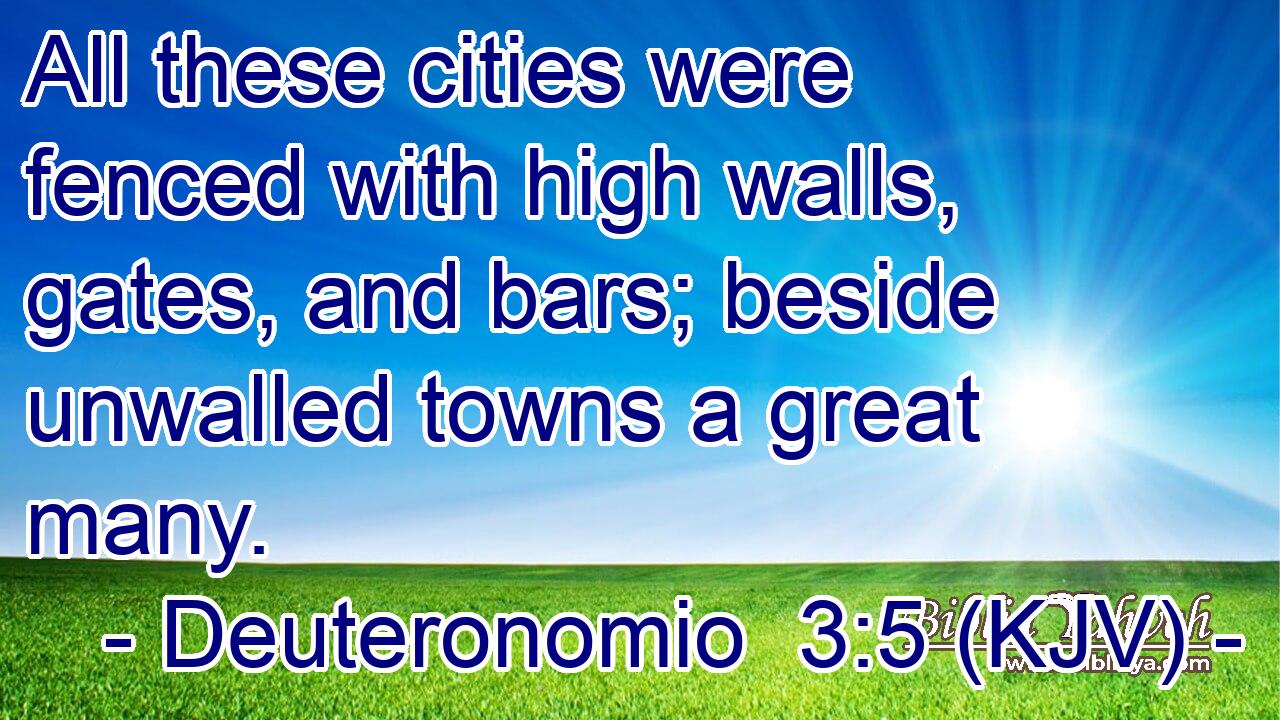 All these cities were fenced with high walls, gates, and bars; beside unwalled towns a great many.