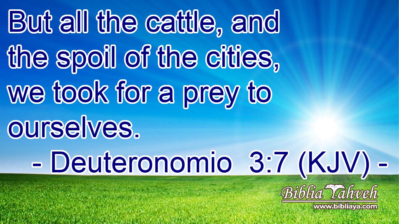 But all the cattle, and the spoil of the cities, we took for a prey to ourselves.
