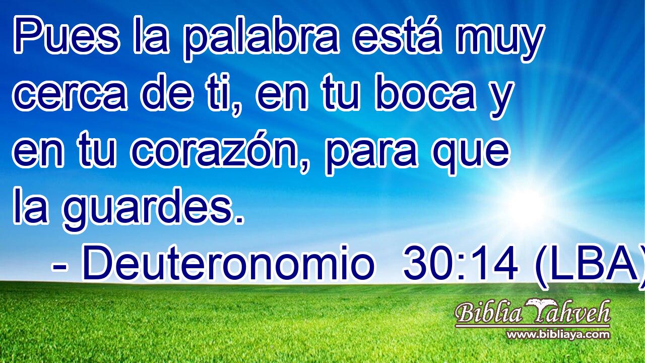 Pues la palabra está muy cerca de ti, en tu boca y en tu corazón, para que la guardes.