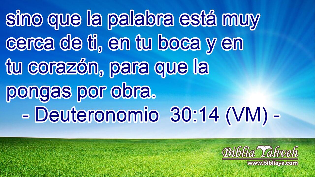  sino que la palabra está muy cerca de ti, en tu boca y en tu corazón, para que la pongas por obra. 