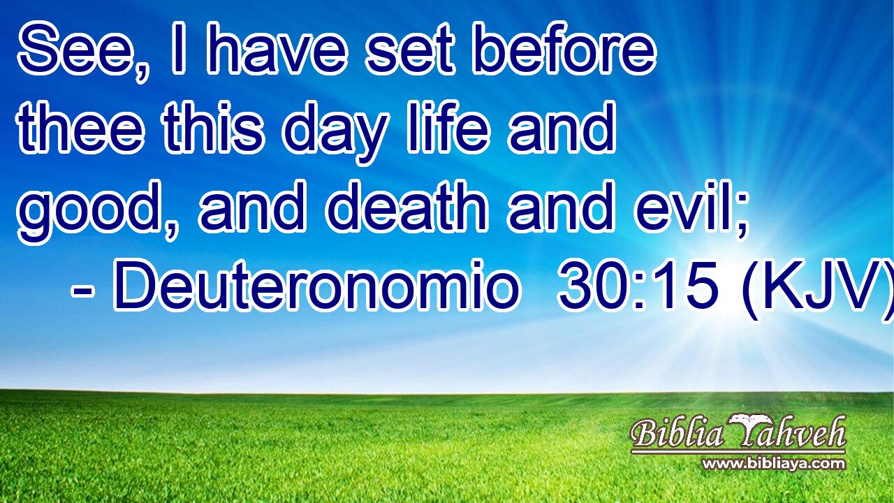 See, I have set before thee this day life and good, and death and evil;