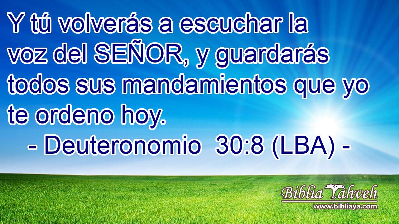 Y tú volverás a escuchar la voz del SEÑOR, y guardarás todos sus mandamientos que yo te ordeno hoy.