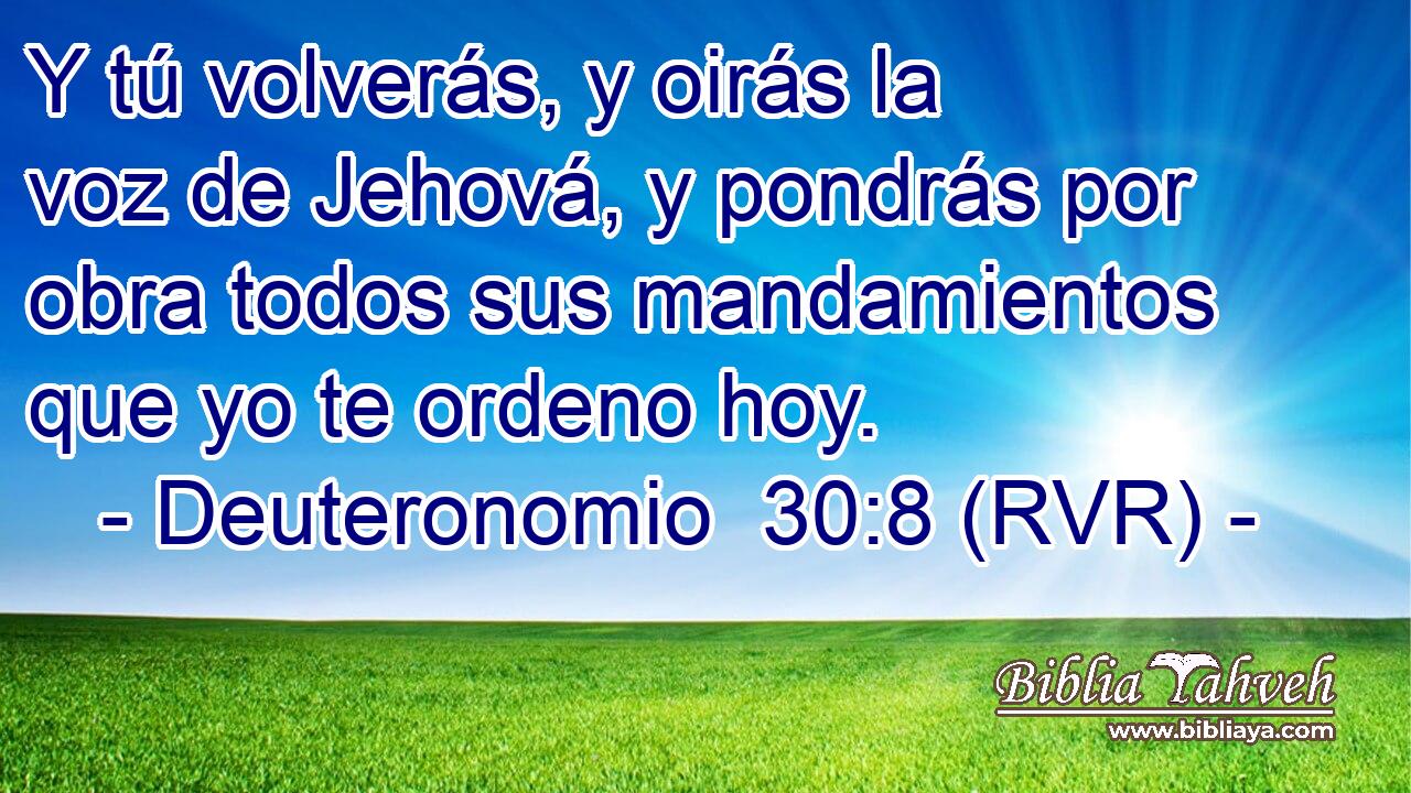 Y tú volverás, y oirás la voz de Jehová, y pondrás por obra todos sus mandamientos que yo te ordeno hoy.