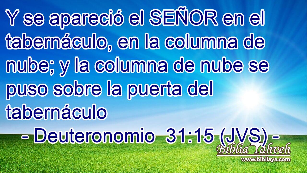 Y se apareció el SEÑOR en el tabernáculo, en la columna de nube; y la columna de nube se puso sobre la puerta del tabernáculo