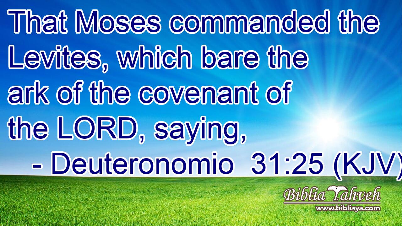 That Moses commanded the Levites, which bare the ark of the covenant of the LORD, saying,