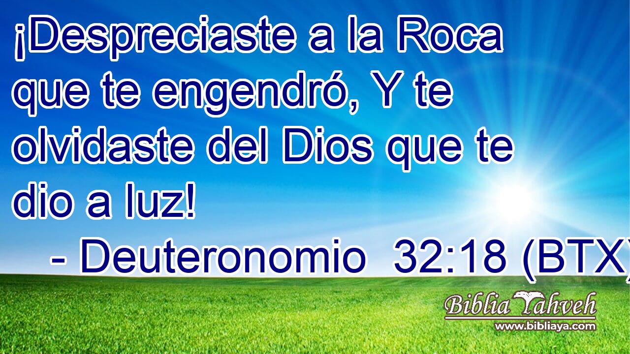 ¡Despreciaste a la Roca que te engendró, Y te olvidaste del Dios que te dio a luz!