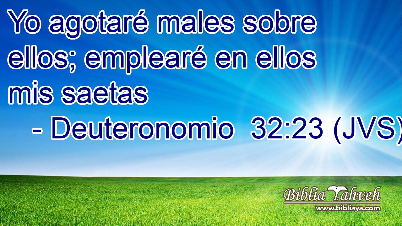 Yo agotaré males sobre ellos; emplearé en ellos mis saetas