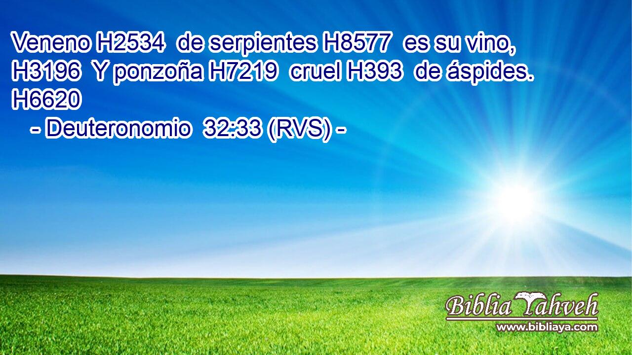 Veneno H2534  de serpientes H8577  es su vino, H3196  Y ponzoña H7219  cruel H393  de áspides. H6620  