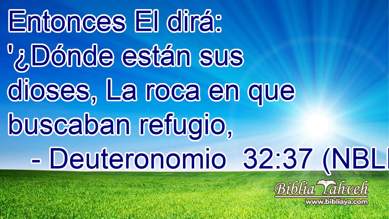  Entonces El dirá: '¿Dónde están sus dioses, La roca en que buscaban refugio, 