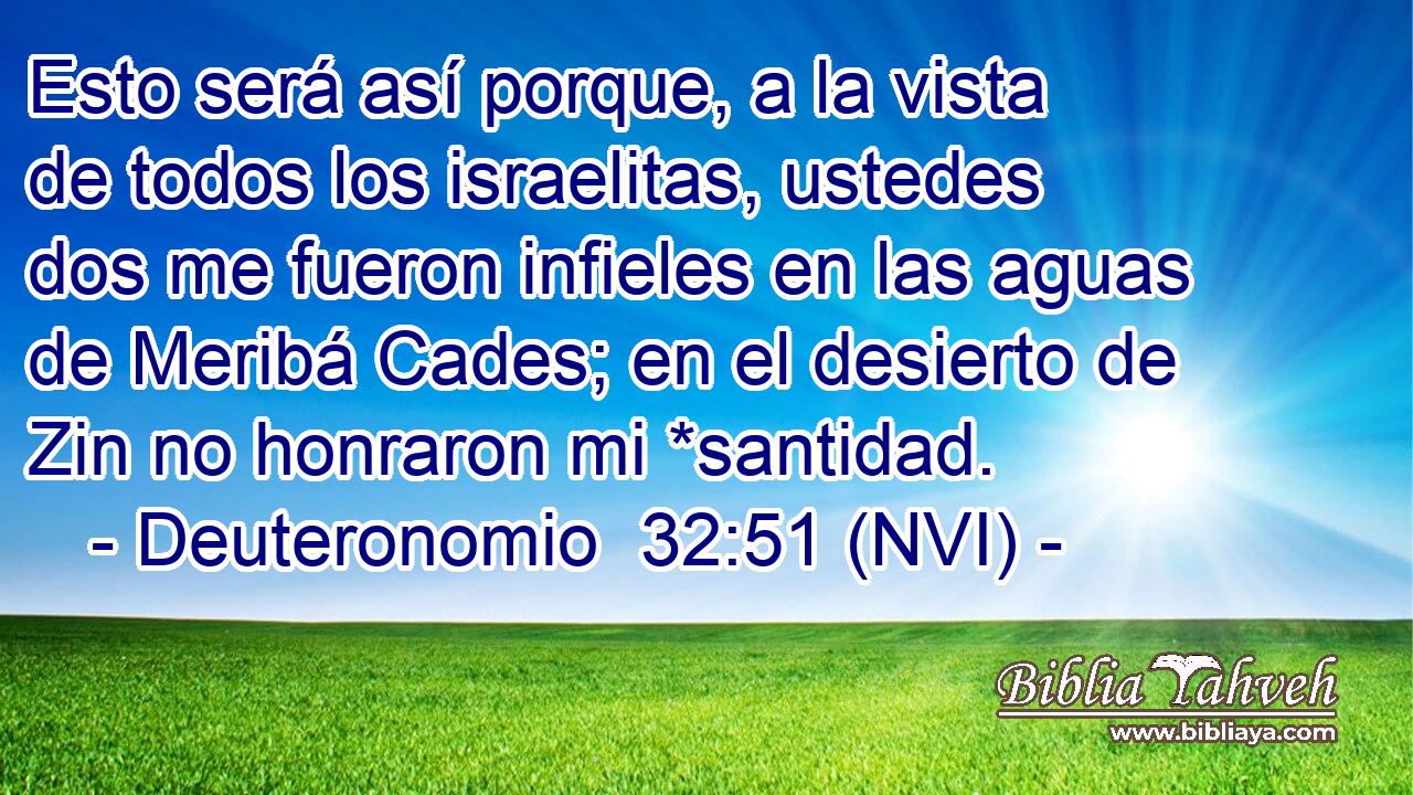  Esto será así porque, a la vista de todos los israelitas, ustedes dos me fueron infieles en las aguas de Meribá Cades; en el desierto de Zin no honraron mi *santidad. 