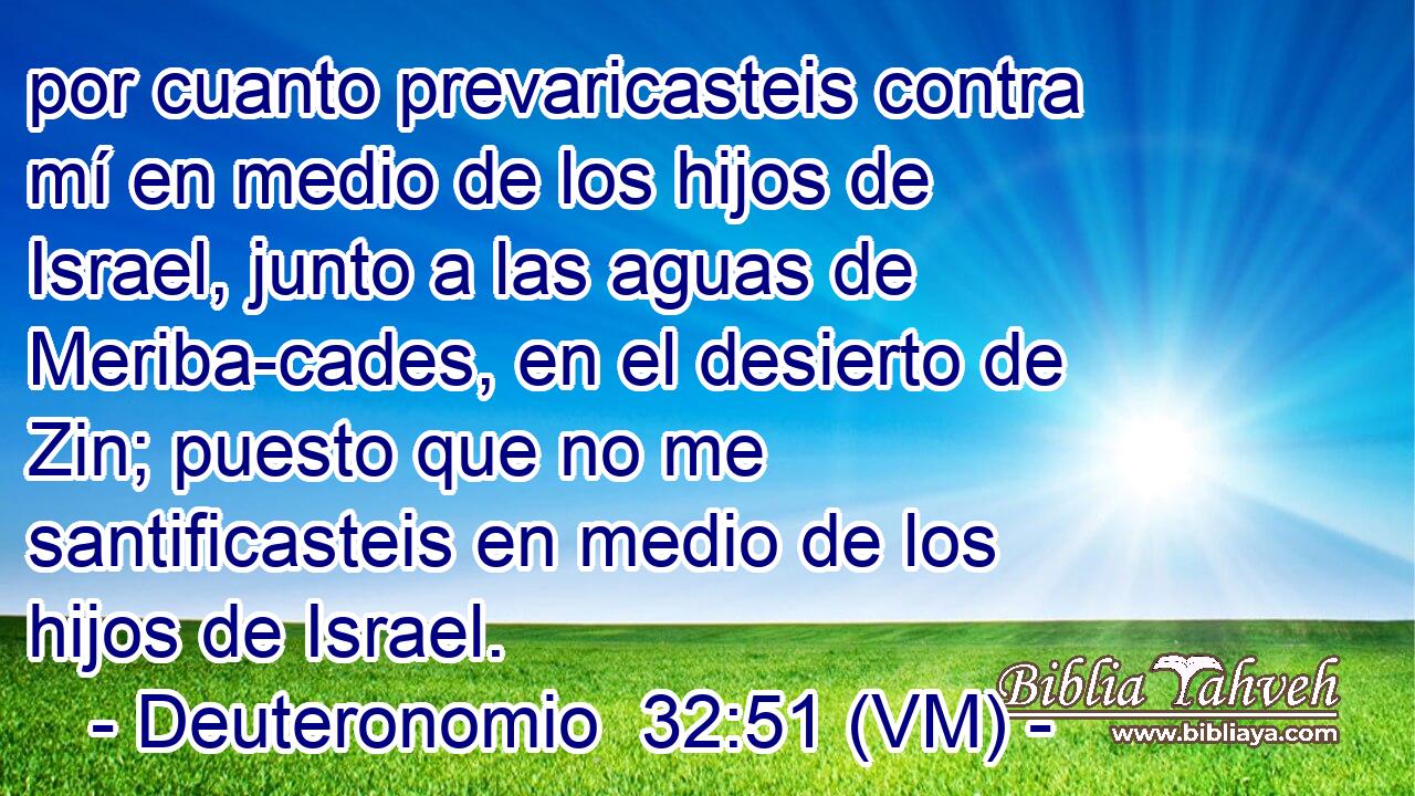  por cuanto prevaricasteis contra mí en medio de los hijos de Israel, junto a las aguas de Meriba-cades, en el desierto de Zin; puesto que no me santificasteis en medio de los hijos de Israel. 