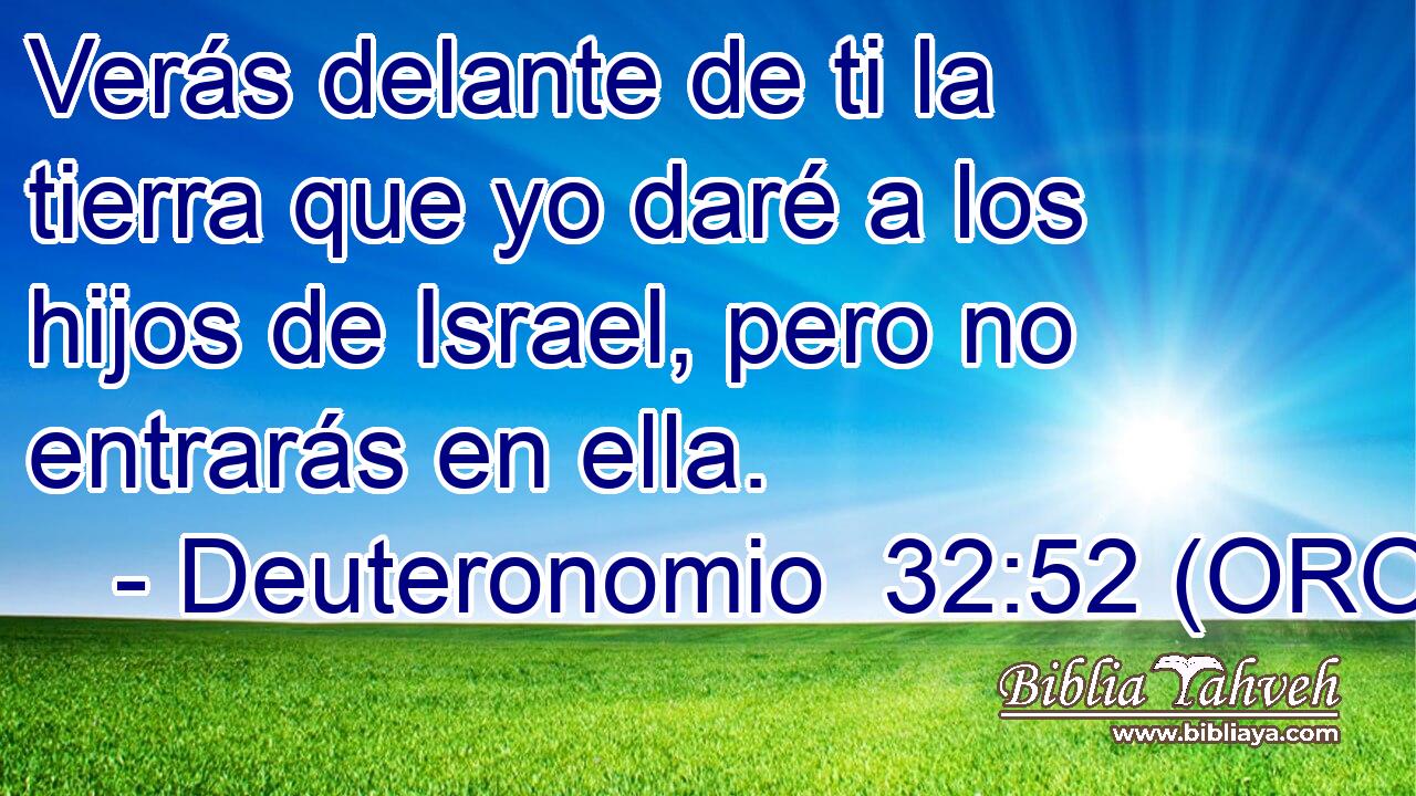  Verás delante de ti la tierra que yo daré a los hijos de Israel, pero no entrarás en ella. 