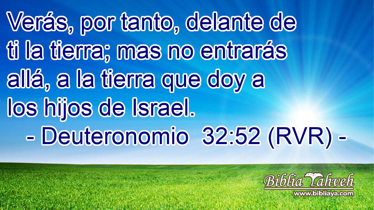 Verás, por tanto, delante de ti la tierra; mas no entrarás allá, a la tierra que doy a los hijos de Israel.