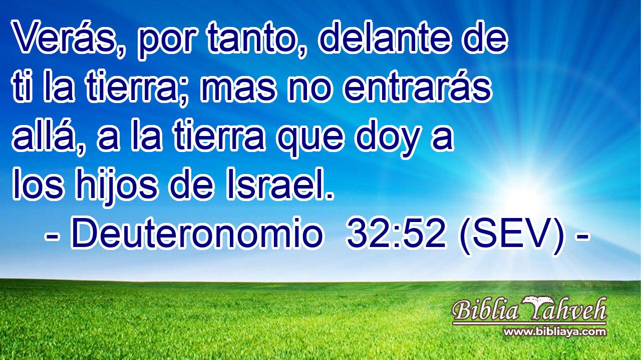 Verás, por tanto, delante de ti la tierra; mas no entrarás allá, a la tierra que doy a los hijos de Israel.