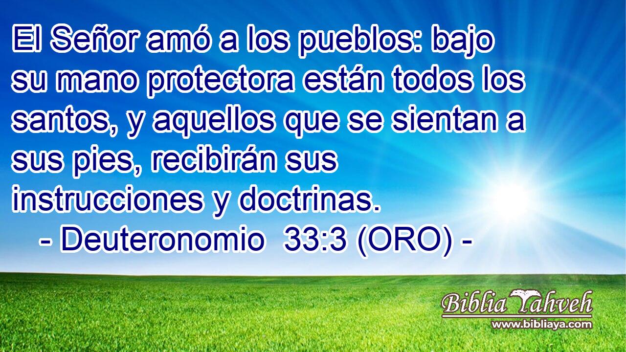  El Señor amó a los pueblos: bajo su mano protectora están todos los santos, y aquellos que se sientan a sus pies, recibirán sus instrucciones y doctrinas. 