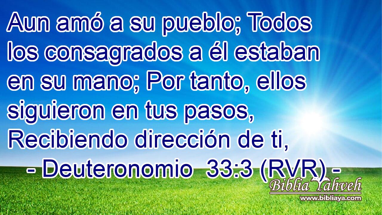 Aun amó a su pueblo; Todos los consagrados a él estaban en su mano; Por tanto, ellos siguieron en tus pasos, Recibiendo dirección de ti,