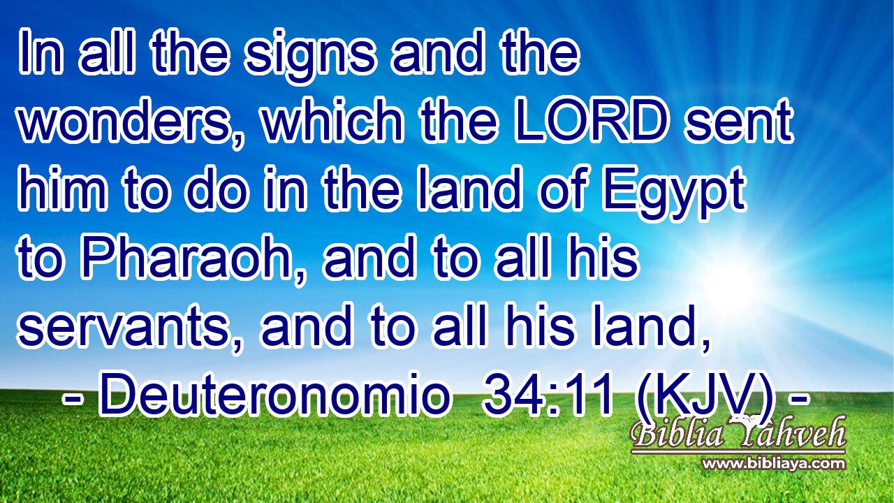 In all the signs and the wonders, which the LORD sent him to do in the land of Egypt to Pharaoh, and to all his servants, and to all his land,