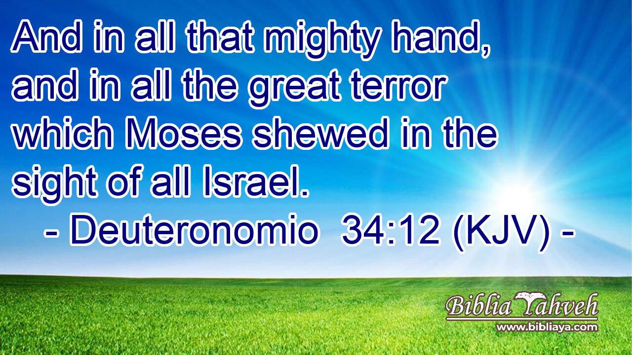 And in all that mighty hand, and in all the great terror which Moses shewed in the sight of all Israel.