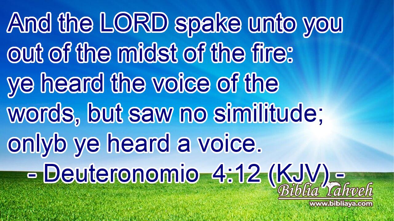 And the LORD spake unto you out of the midst of the fire: ye heard the voice of the words, but saw no similitude; onlyb ye heard a voice.