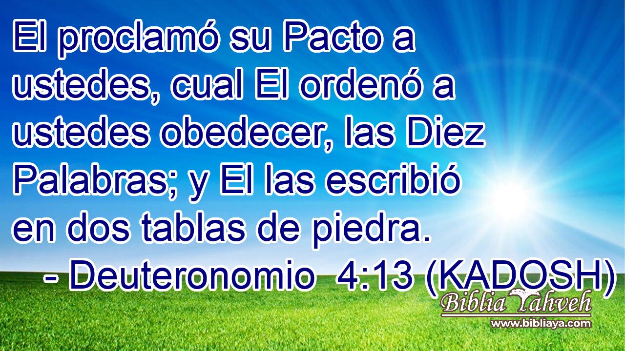  El proclamó su Pacto a ustedes, cual El ordenó a ustedes obedecer, las Diez Palabras; y El las escribió en dos tablas de piedra. 