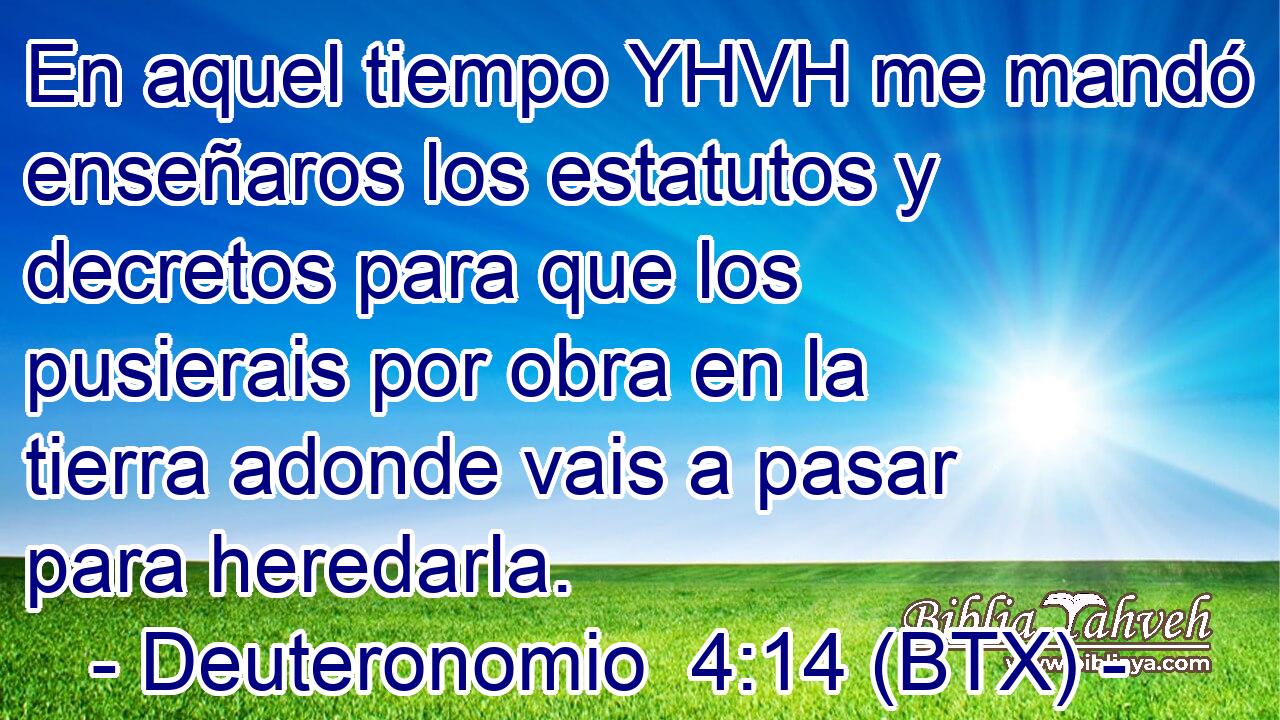 En aquel tiempo YHVH me mandó enseñaros los estatutos y decretos para que los pusierais por obra en la tierra adonde vais a pasar para heredarla.