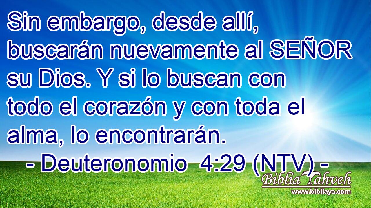 Sin embargo, desde allí, buscarán nuevamente al SEÑOR su Dios. Y si lo buscan con todo el corazón y con toda el alma, lo encontrarán.
