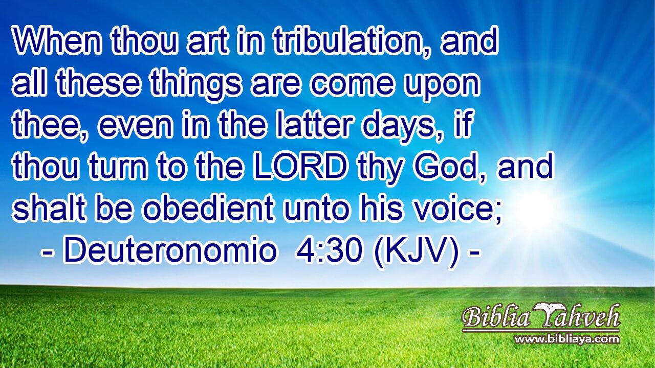 When thou art in tribulation, and all these things are come upon thee, even in the latter days, if thou turn to the LORD thy God, and shalt be obedient unto his voice;